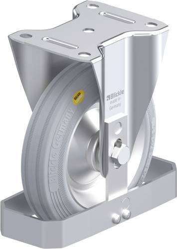Blickle Stahlblech-Bockrolle B-RD 182R-VLI-FS in Silber mit 180 mm Rad-Durchmesser und 300 kg Tragfähigkeit - Bild 1