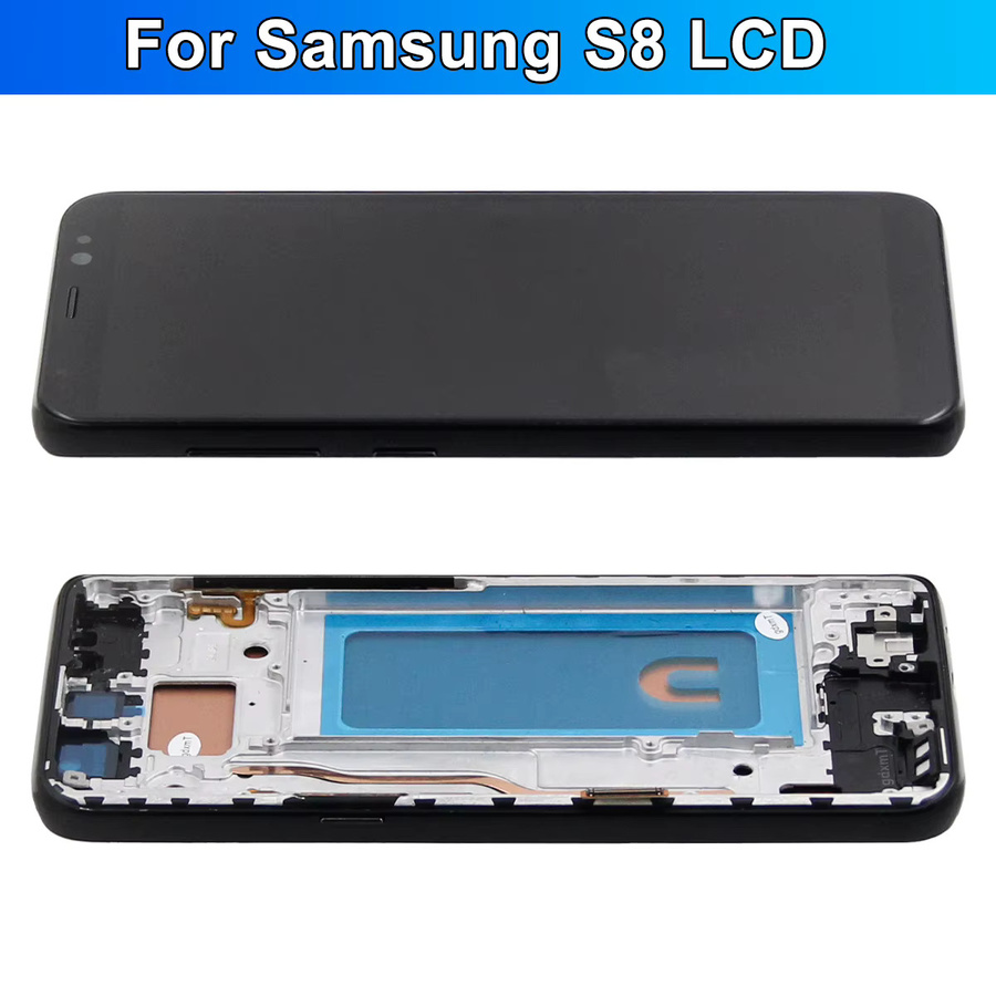 Samsung S8 Ersatz TFT LCD Display mit Rahmen für G950 G950F SM-G950FD in Schwarz und Blau - Bild 3