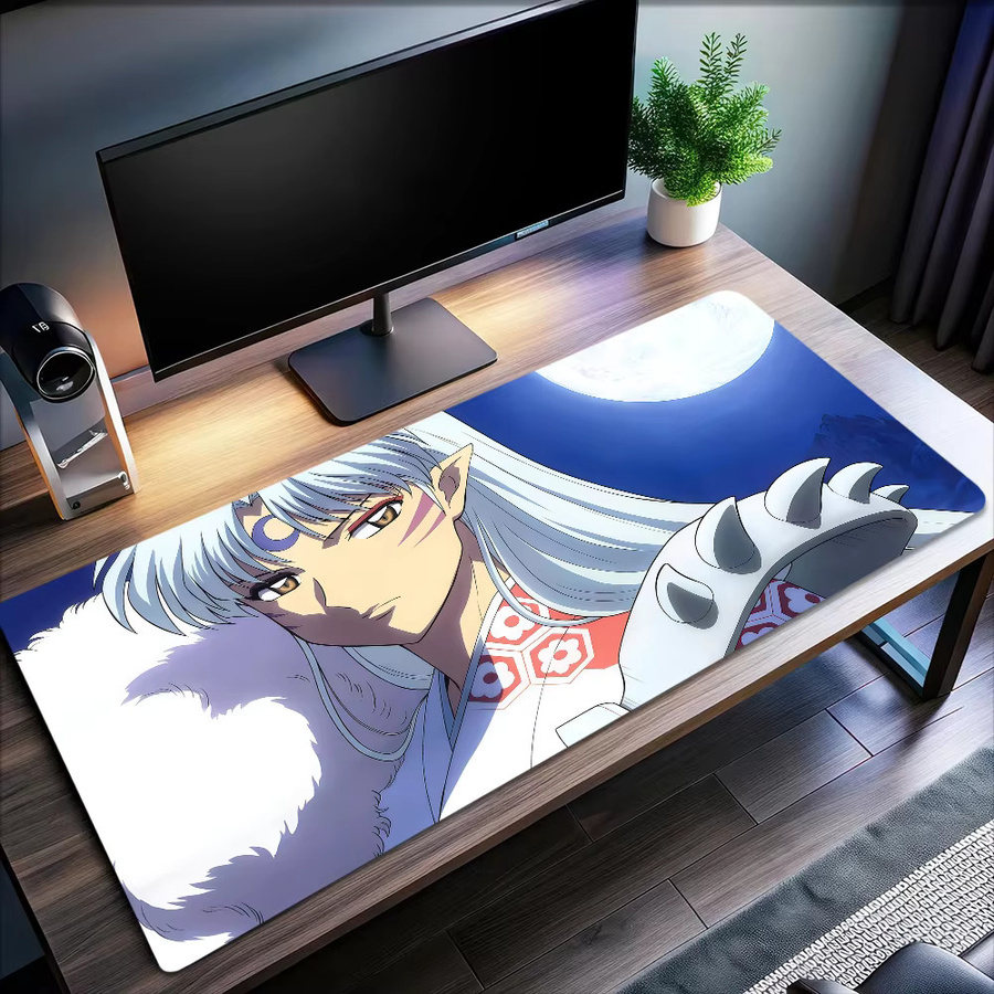 Großes Gaming-Mauspad Inuyasha Kikyo Yashahime Design, rutschfest mit Lockedge, mehrfarbig - Bild 5