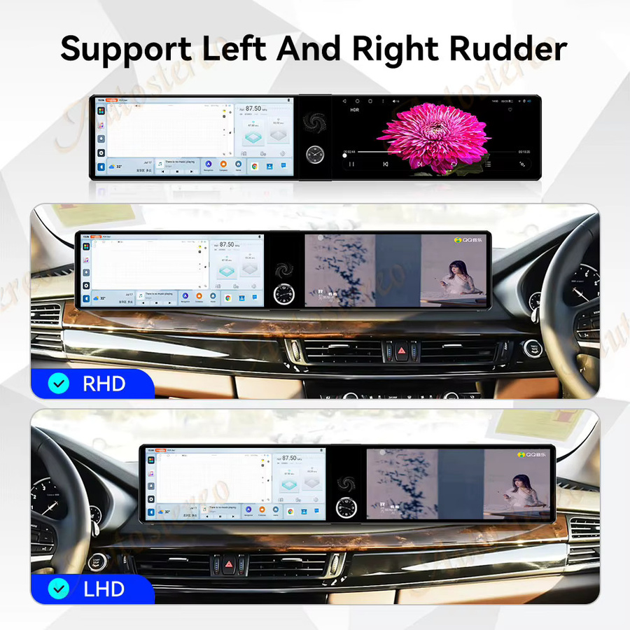 ZWNAV Dual Screen Multimedia-Player mit Android 14 und Carplay für BMW X5 F15 X6 F16 X5M X6M (2014-2018), 25 Zoll, Schwarz mit GPS Navigation - Bild 4