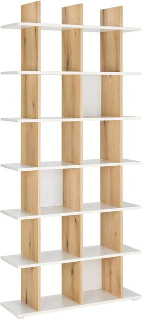 Mömax Regal Otto Plus in Eichefarben und Kaschmir, modernes Standregal für Wohnzimmer oder Home Office, B/T/H: 79,8 x 25,5 x 175,2 cm - Bild 1
