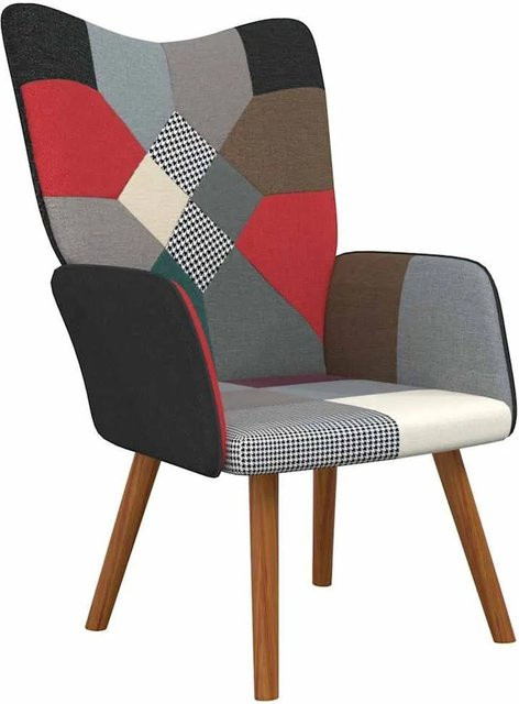 vidaXL Relaxsessel Patchwork in Multicolour und Schwarz aus Stoff mit Armlehnen - Bild 1