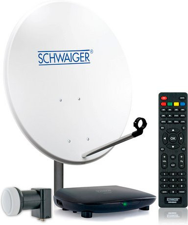 Schwaiger SAT-Anlage HDTV 2TN Twin LNB in Weiß und Grau, wandmontiert, 80 cm - Bild 1