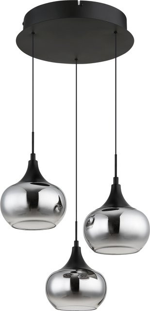GLOBO Lighting Hängeleuchte LUI in Schwarz Matt mit transparentem Glas und höhenverstellbarem Design - Bild 1
