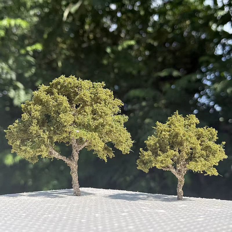 FunTrying Miniaturmodell Herbst-Banyanbaum, handgefertigter DIY-Drahtbaum, 8/12 cm grün, Maßstab 1:64 - Bild 1