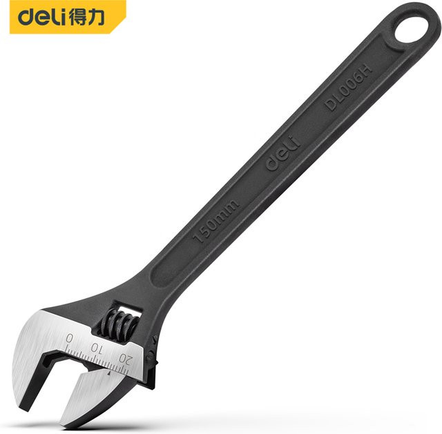 Deli Multifunktionale verstellbare Schraubenschlüssel in Schwarz für Auto und Haushalt - Bild 1