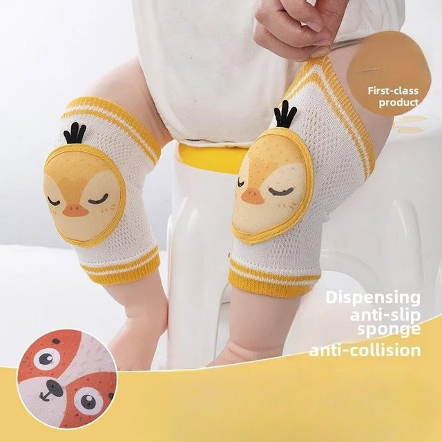 Rutschfeste Baby-Knieschützer von XUNYI in Braun zum Krabbeln und Schutz beim Laufenlernen - Bild 1