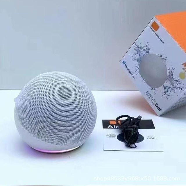 Alaxe Kleiner Bluetooth-Lautsprecher mit RGB-Beleuchtung und IPX6 Wasserschutz, Weiß - Bild 1