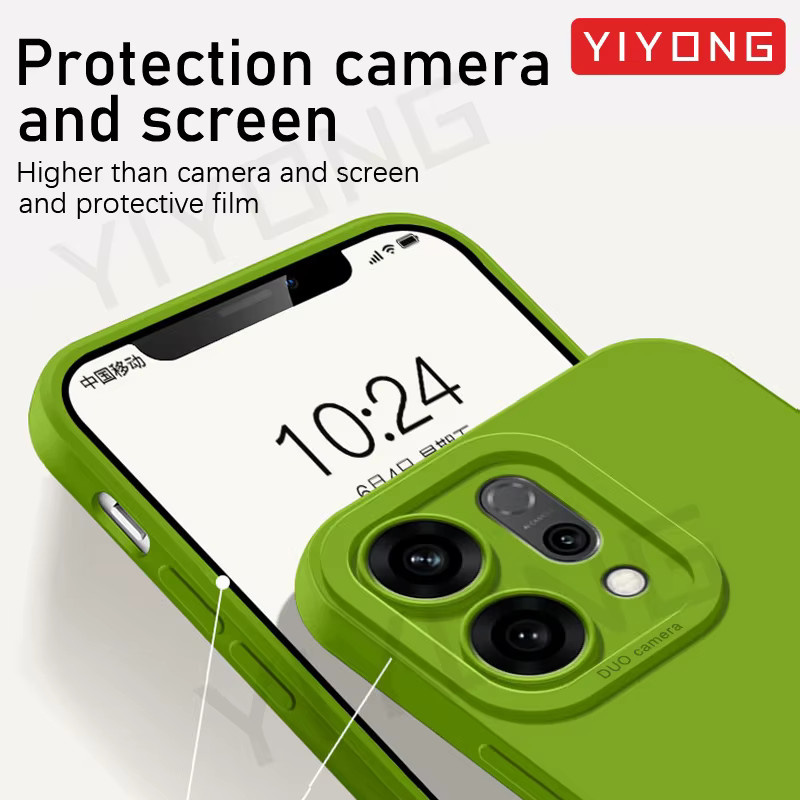 YIYONG Flüssigsilikon Schutzhülle für OPPO Reno 13 14 15 Pro Max 5G in Schwarz und Grün - Bild 2