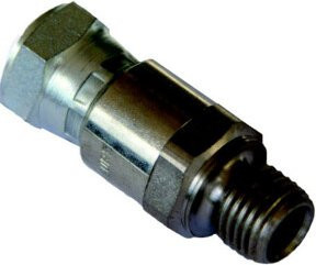 MONSTER Drehgelenk 3/8 Zoll Außengewinde x 1/4 Zoll Innengewinde in Silber zur Verbindung von Schlauch und Pistole - Bild 1