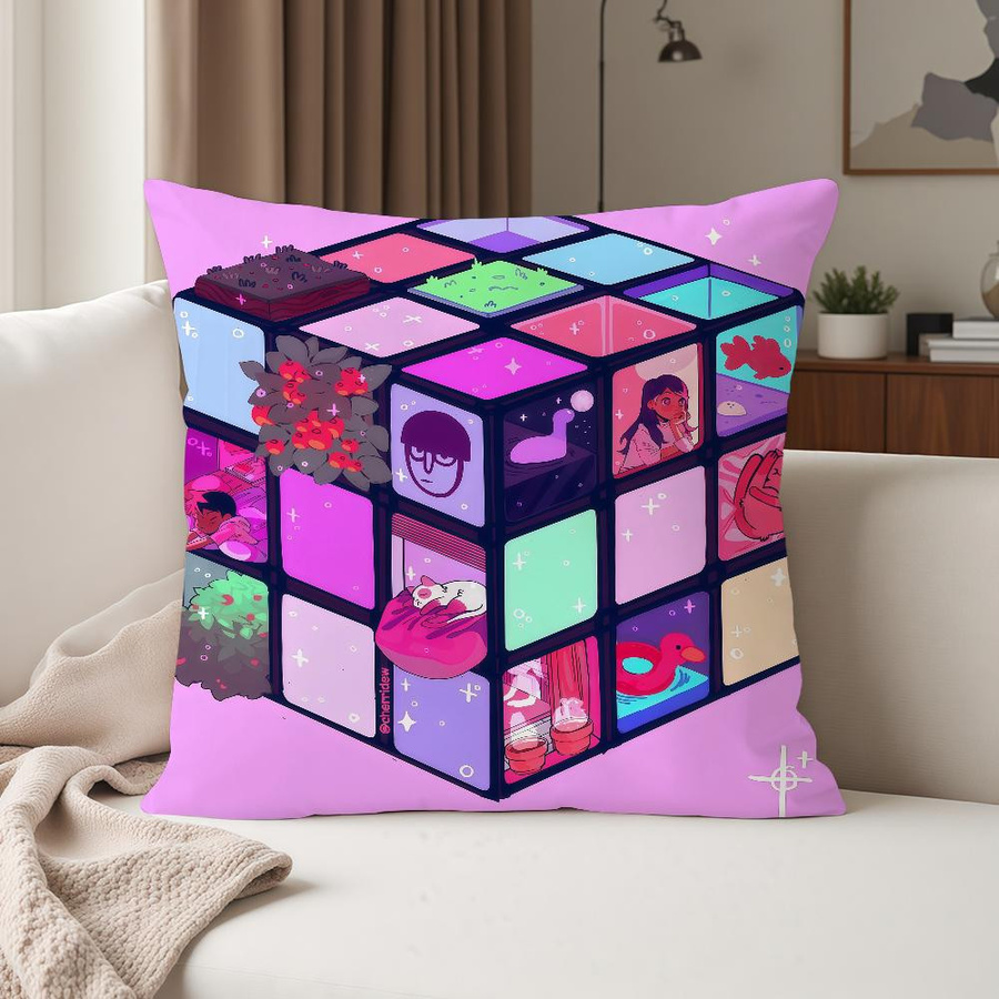 Rubik's Cube Kissenbezug Multicolor B/B/H: 18 x 18 x 18 cm - Bild 2