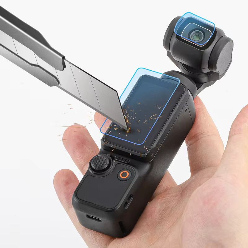DIXSG Gehärtete Glasfolie für DJI OSMO Pocket 4, kratzfeste Displayschutzfolie und Objektivfolie, transparent - Bild 3