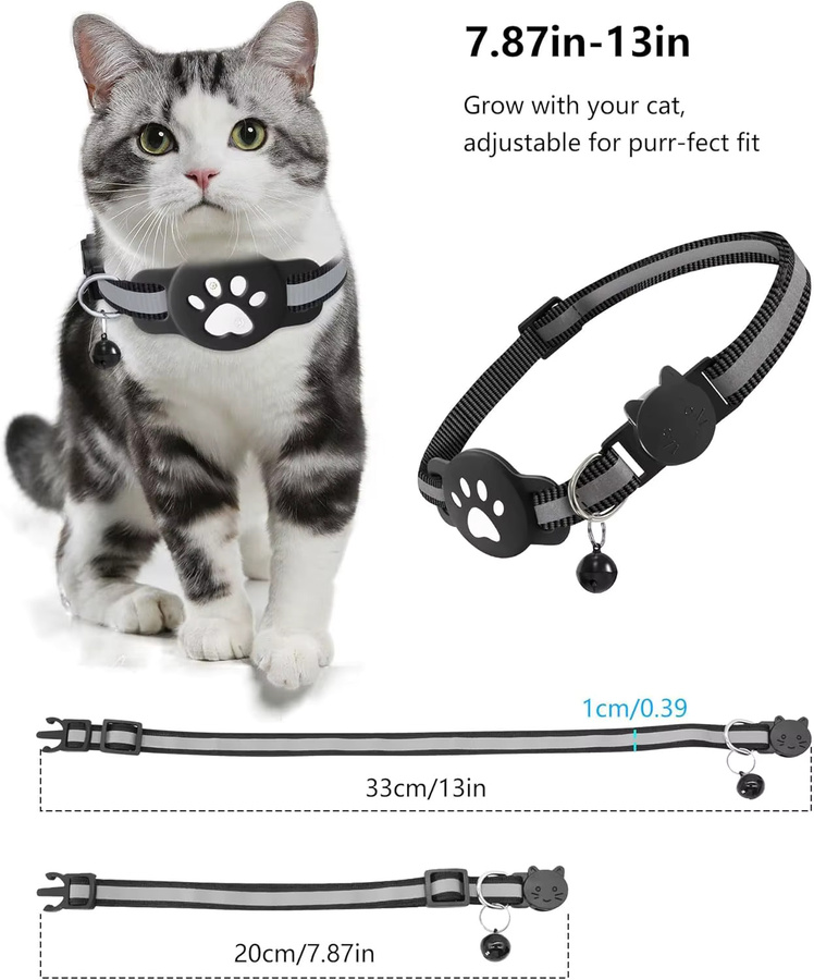 leapii Bluetooth-Tracker kompatibel mit Google Find My für Android, Haustier-Tracker für Katzen inklusive Halterung, Schwarz oder Weiß - Bild 5