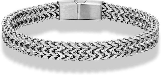 YULIN Armband, Doppel-Panzerkette, Edelstahl, Silber, Herren, 23cm - Bild 1