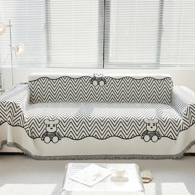 Universal rutschfester Chenille Sofabezug aus Polyester, kratzfest und waschbar, B/T: 180 x 130 cm - Bild 1