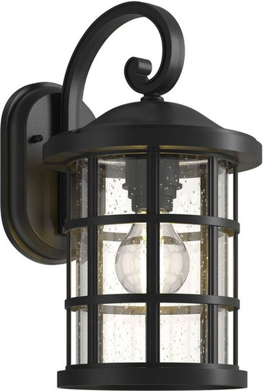 Lindby Wandleuchte Außen Ankea in Schwarz aus Metall, Glas und Kunststoff mit E27 Fassung und IP23 Schutzart - Bild 1