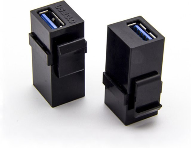 OULLX USB 3.0 Konverter Kabel Splitter Buchse auf Buchse Adapter für Datenübertragung und Power in Schwarz - Bild 1