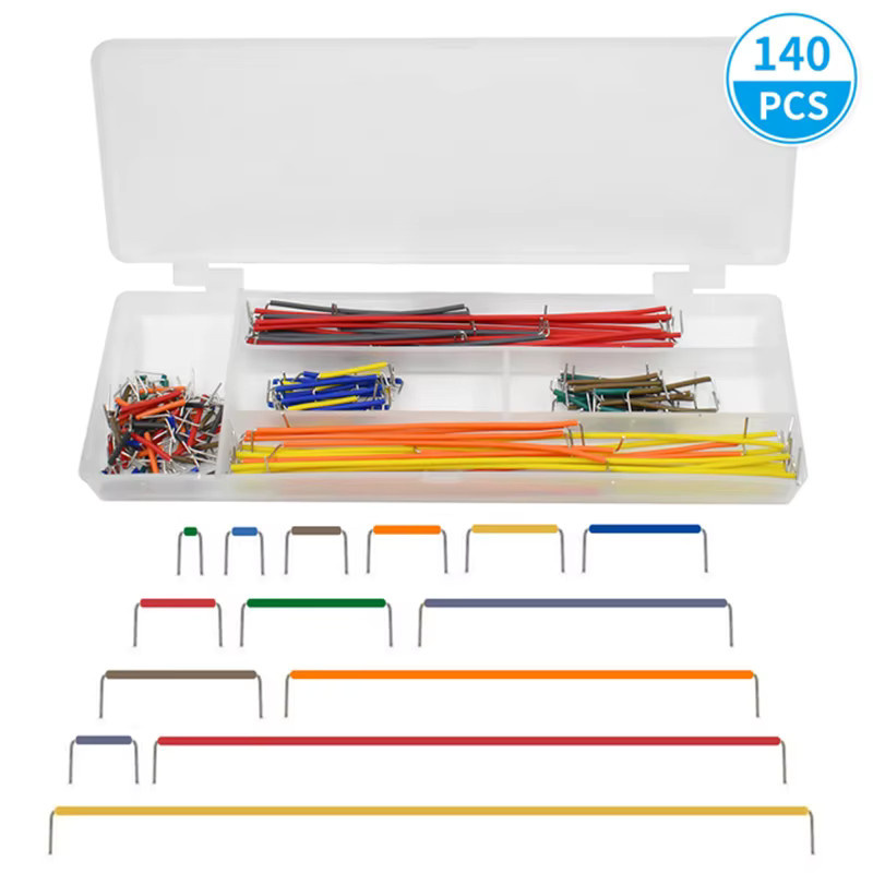 DIY-Elektronik-Kit mit 140–840 Stück sortierten Steckbrett-Überbrückungsdrähten in Multicolor für Prototyping-Schaltungen - Bild 1