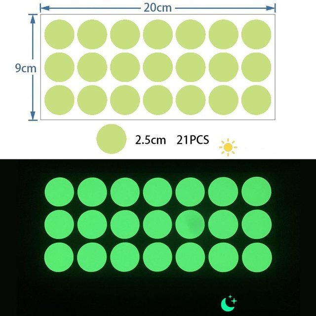 100 Stück leuchtende Wandaufkleber von Rising-home in bunt, fluoreszierende Sterne aus PVC für das Kinderzimmer - Bild 1