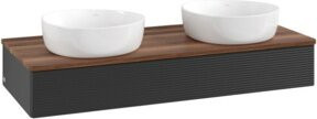 V&B Waschtischunterschrank Antao mit Frontstruktur und Beleuchtung, Farbe: Weiß oder Schwarz, B/T/H: 120 x 50 x 19 cm - Bild 1