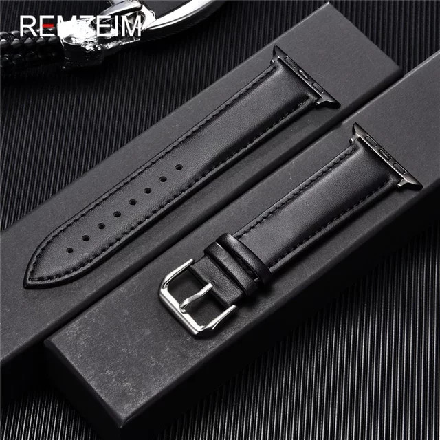 luffyte Uhrenarmband Kalbsleder, Schwarz, Unisex - Bild 1