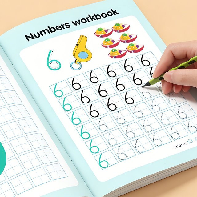 48-seitiges Arbeitsheft für Kinder mit Zahlenübungen von 0 bis 100, Malaktivitäten und Nachzeichnungsübungen zur Förderung der Feinmotorik in Mehrfarbig - Bild 1
