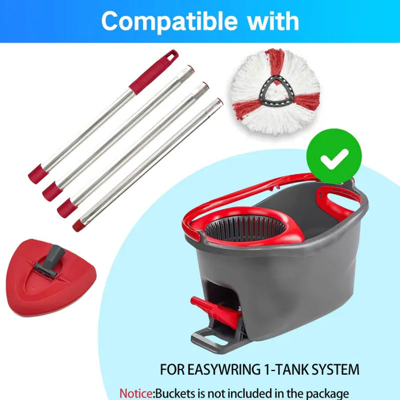 Vileda Ersatz-Set für EasyWring 1-Tank Spin Mop System mit Moppköpfen, Mopphalter und Moppbasis - Bild 4