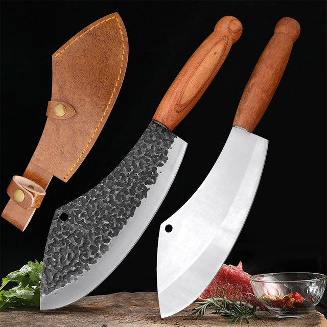 InLeung Handgeschmiedetes Ausbeinmesser mit Holzgriff und silberner Klinge - Bild 1