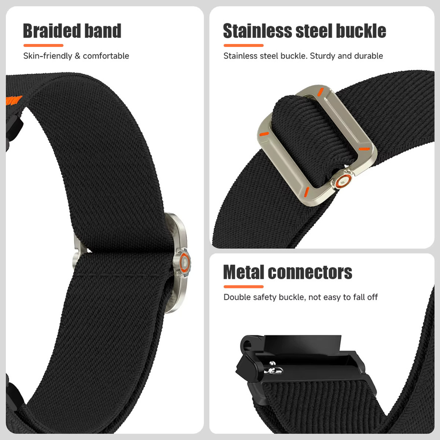 CAOWTAN Uhrenarmband Nylon, Schwarz, Unisex - Bild 4