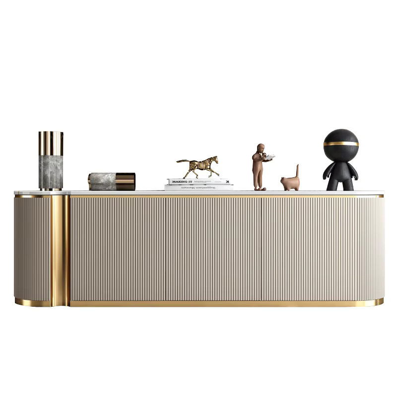 Minimalistischer TV-Schrank von DUTRIEUX in Beige, schmaler TV-Ständer für dein Wohnzimmer - Bild 3