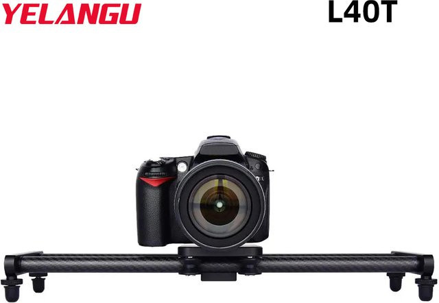 YELANGU Kohlefaser Kamera-Track-Slider Schwarz, 40 cm Video-Stabilisatorschiene für Canon, Nikon, Sony, DSLR und Smartphone - Bild 1