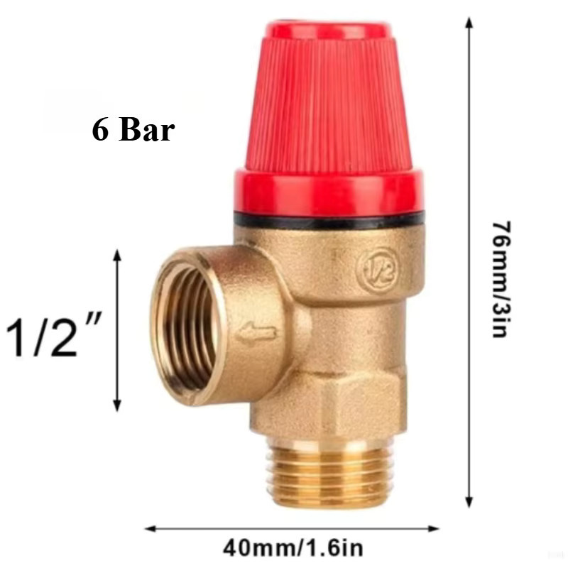 Messing Sicherheitsventil DN15 1/2 Zoll für Solar-Wasserheizungen in Gold - Bild 2