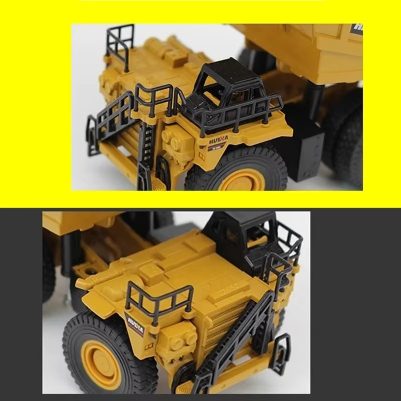HUINA Mini Diecast Legierung Muldenkipper Bulldozer, Modell Bau Engineering Lkw, 1:60, Metall - Bild 3