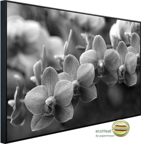 papermoon EcoHeat Infrarotheizung Blumen Schwarz Weiss mit Matt-Effekt und App-Steuerung - Bild 1