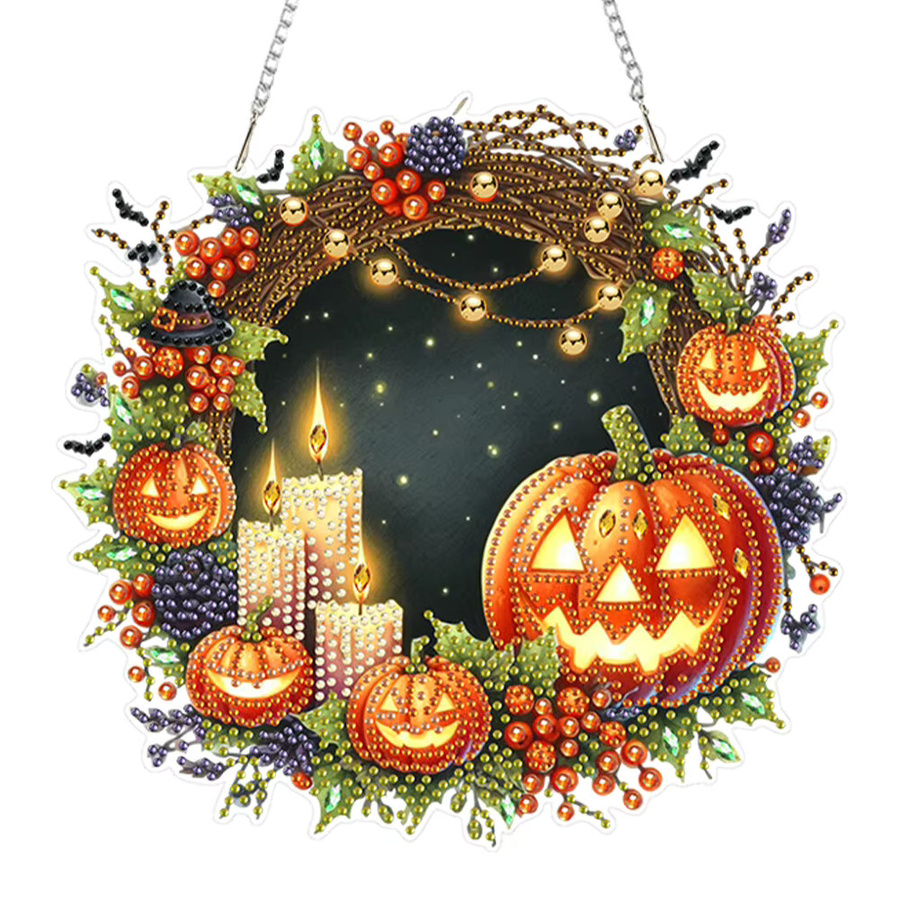 APWIKOGER Halloween DIY 2D Diamond Painting Set mit Acryl Fenster Anhängern in Multicolour - Bild 2