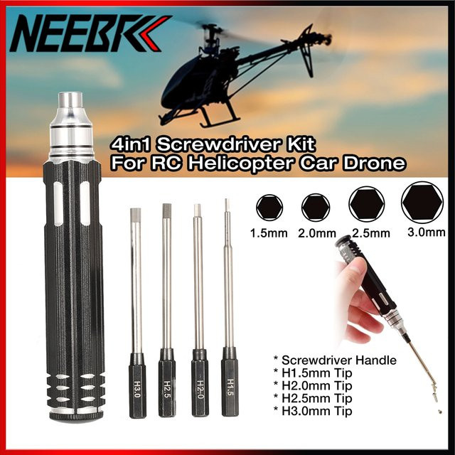 NeebRC RC Sechskant-Schraubendreher-Set 4-in-1, Magnetisch, 4-teiliges Set - Bild 1