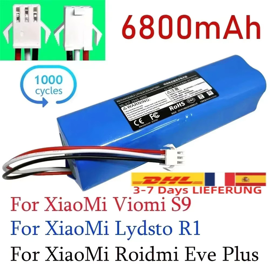 Original Akku für Xiaomi Viomi S9 Lydsto R1 Roidmi Eve Plus Roboter-Staubsauger mit 6800mAh in Blau - Bild 1