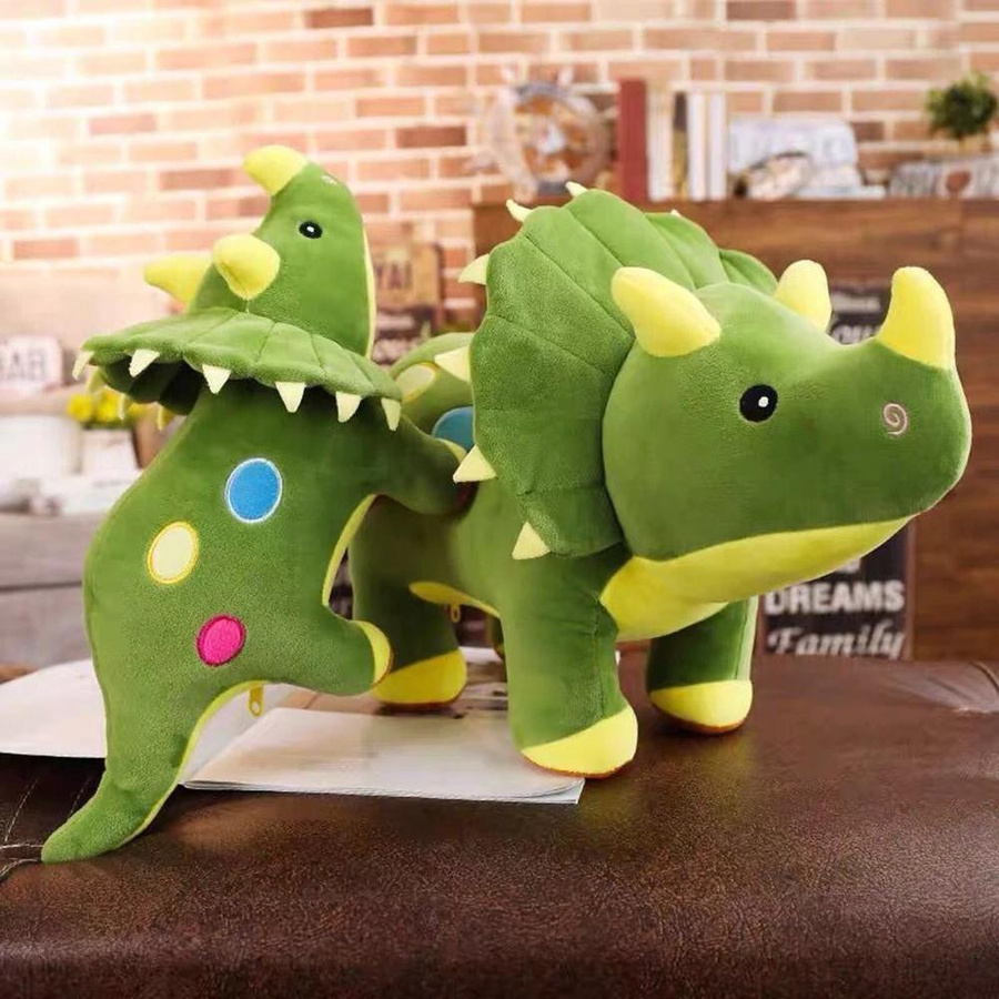 Triceratops Plüschtier Dinosaurier Gepunktetes Kissen 40cm - Bild 3