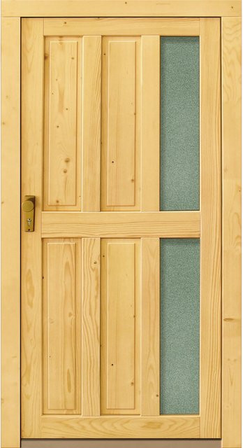 Holz-Mehrzwecktür Panto Modell Hiddensee aus Fichte in Braun, Anschlag Links, B: 98 cm, H: 200 cm - Bild 1
