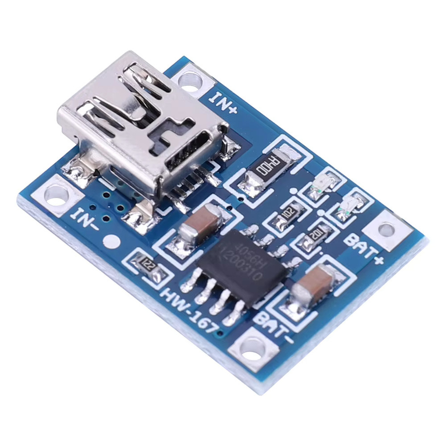 ALLOYSEED TP4056 Mini-USB Lithium-Batterie-Lademodul 5V 1A in Blau - Bild 4