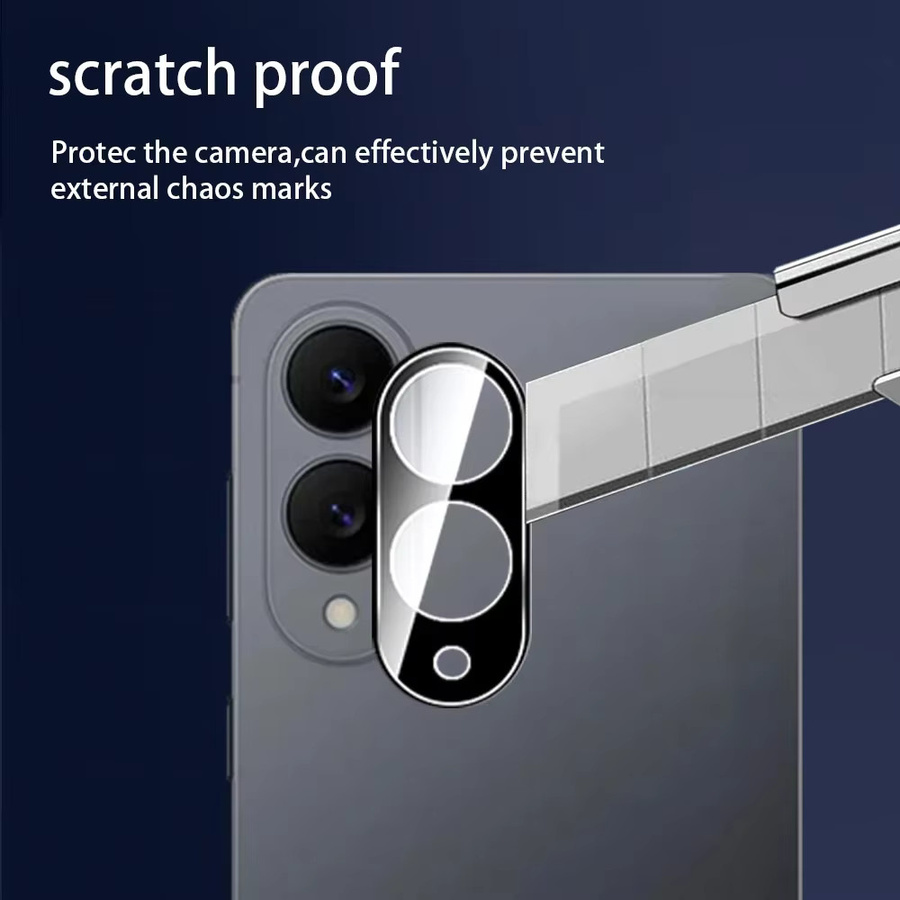 Schwarzer Kameraobjektivschutz aus gehärtetem Glas als Vollabdeckung für Samsung Galaxy S25 Edge, S24 FE Plus und S23 Ultra mit 3D-gebautem HD-Glas - Bild 3