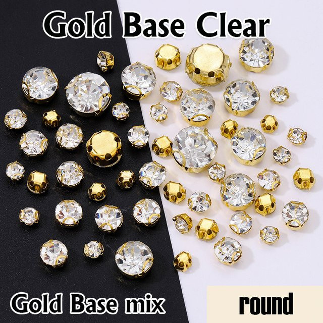 DUCRYSTAL Glaskristall, 3–10 mm, GoldBase, klar - Bild 1
