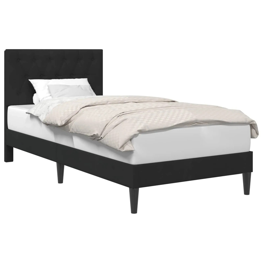 vidaXL Bettrahmen mit Kopfteil aus Samt in Schwarz, B/T/H: 90 x 190 x 94 cm - Bild 2