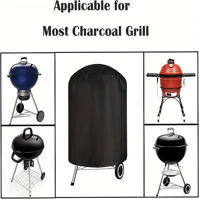 Wasserdichte Weber Holzkohlegrillabdeckung für 22-Zoll-Kessel und Smoker, Schwarz - Bild 3