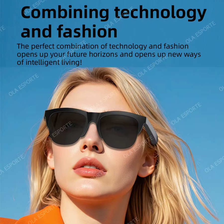 Ola Esporte Smart-Brille 2025 mit Bluetooth, Farbwechsel-Gläsern und UV-Schutz, Kopfhörerbrille für Männer in Schwarz - Bild 2