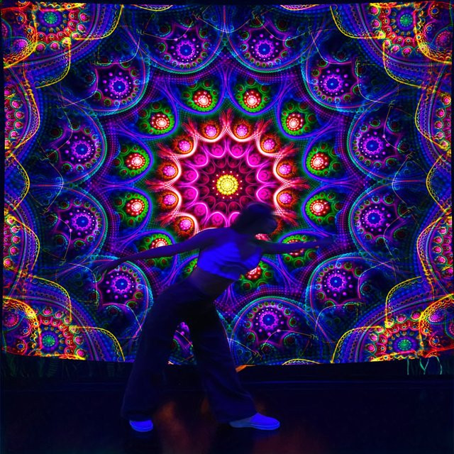 VIKAMA Mandala Wandteppich mit geometrischen Mustern in Multicolour, Rechteckig, B/H: 60 x 40 cm - Bild 1
