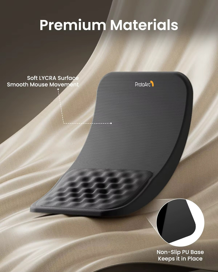 Ergonomisches Mauspad mit Handgelenkauflage aus Memory-Schaum und rutschfester PU-Basis von Suita in Schwarz oder Weiß - Bild 4