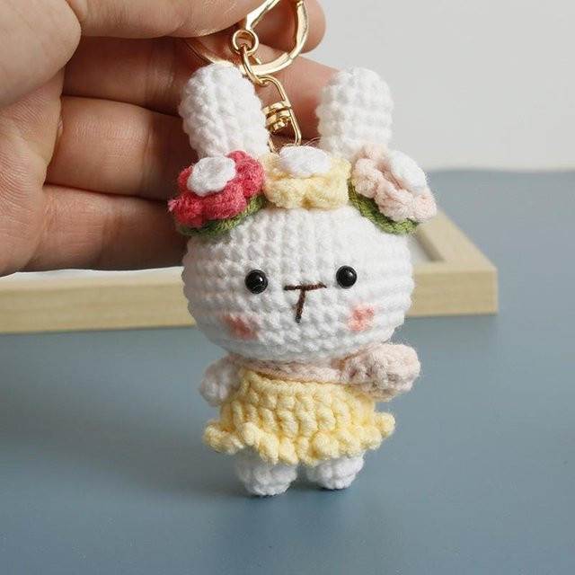 Schlüsselanhänger Linyi toy, Häkeln, Rosa Schlappohr Hase, Unisex - Bild 1
