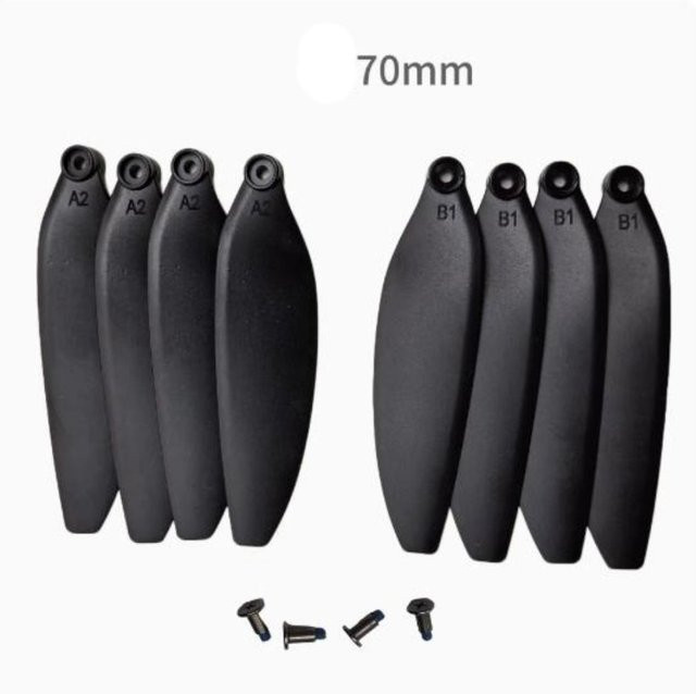 Universal Klapp-Propeller Klingen für Quadcopter in Schwarz, 64mm oder 70mm, Ersatzteile für Drohnen aus Kunststoff - Bild 1
