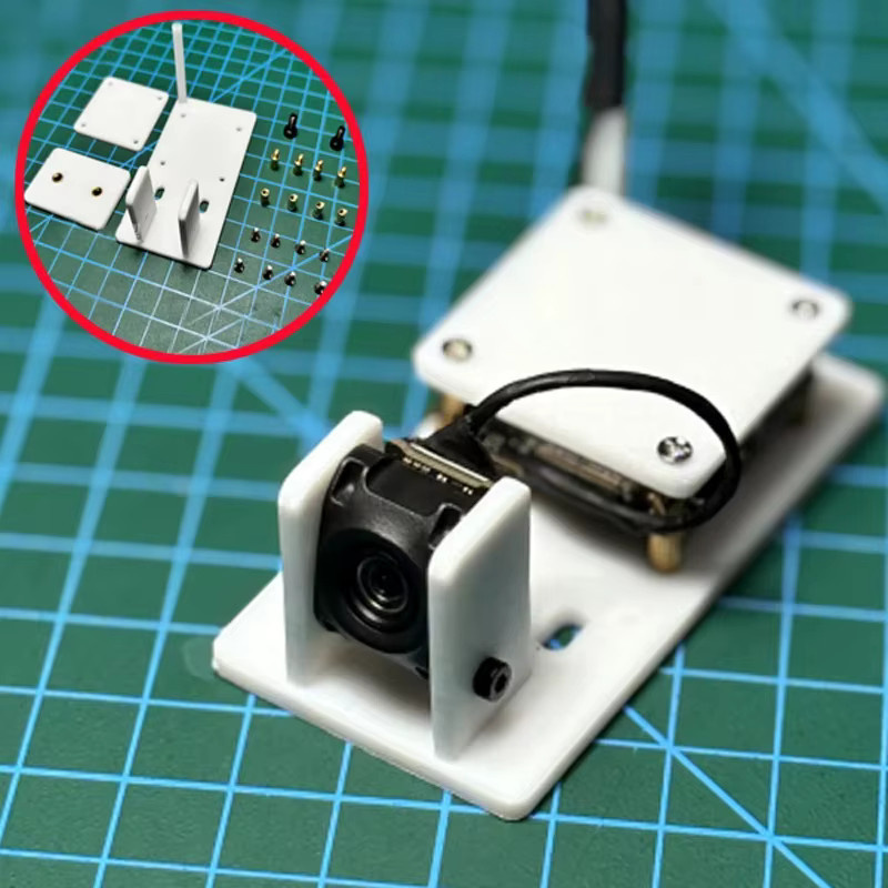 DJI O4 Air Unit Video Übertragung Montage Set mit Kamera Basis für RC FPV Drohnen, 3D-gedruckte Open-Work Halterung, Weiß - Bild 1